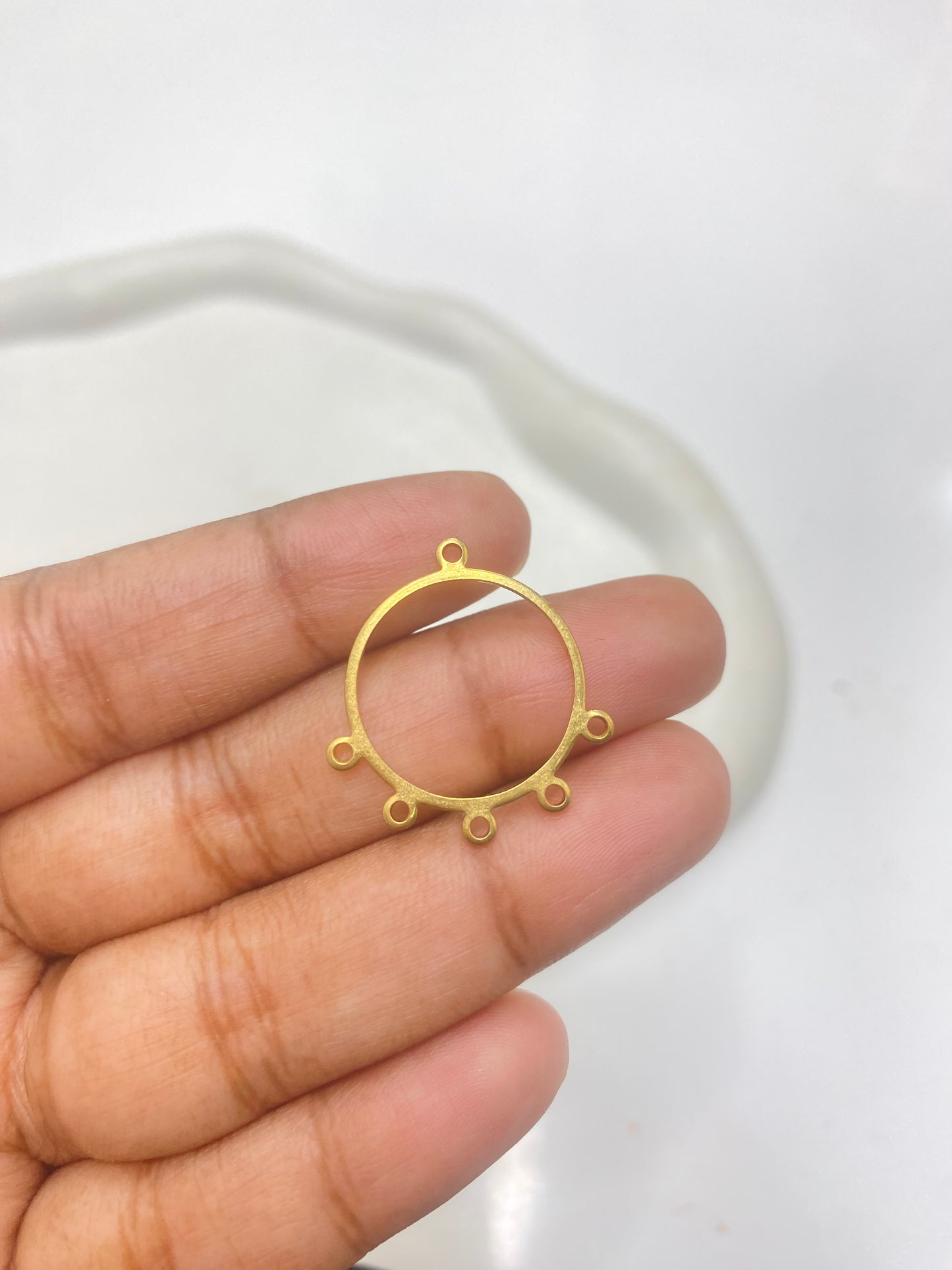 SS 343 Round hollow connector charm ( 1 pc )