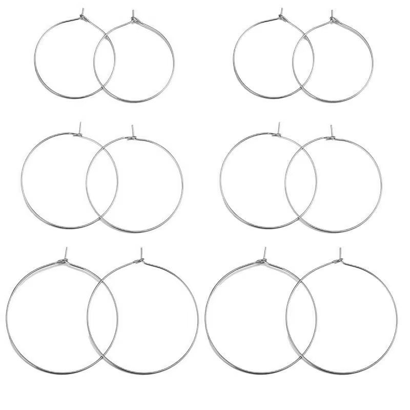 BBB 246 Circle Wire Hoop Silver plated stainless steel ( 2 pc ) anti tarnish