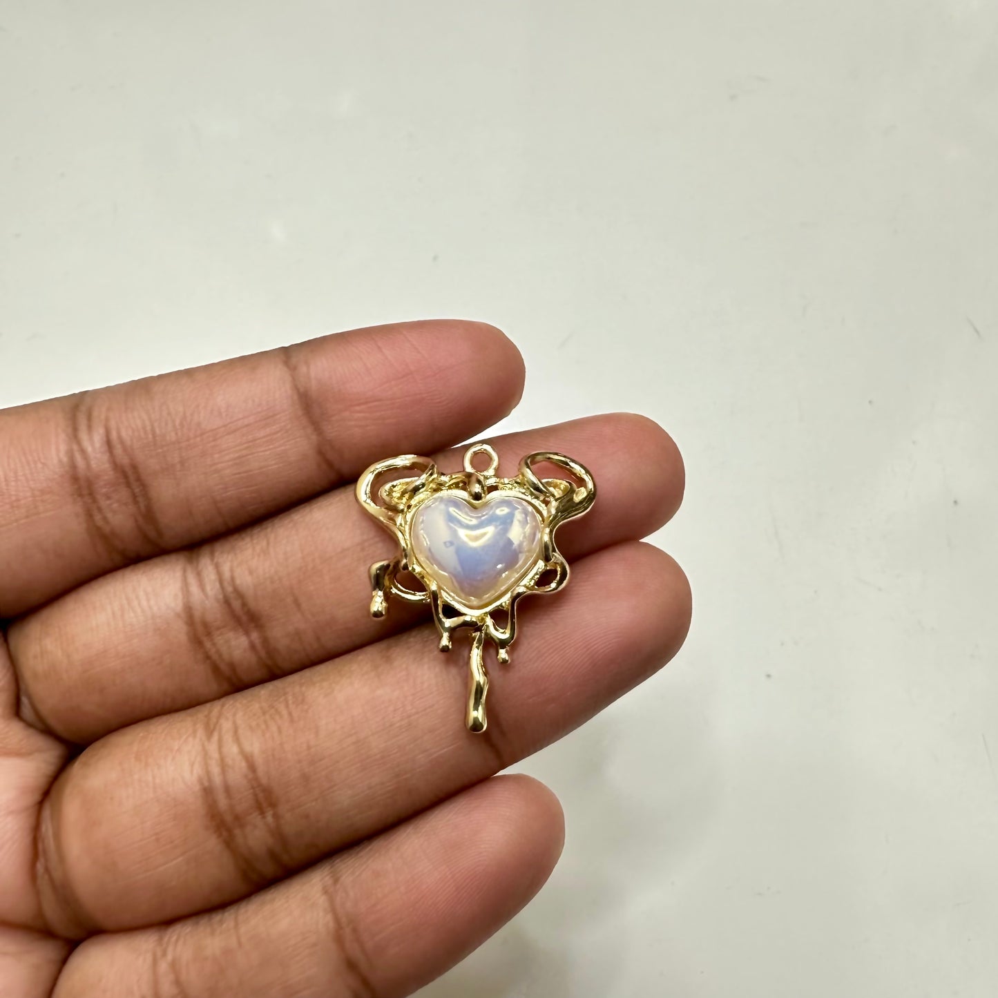 SS 1008 Heart 14k gold plated charm ( 1 pc ) Tarnish resistant ( 26:22 mm )