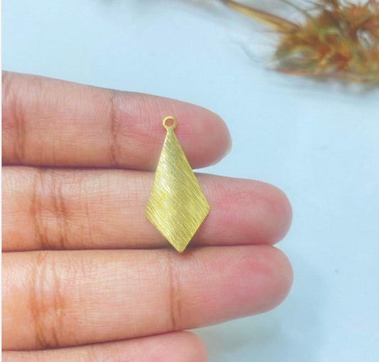 BC02C Rhombus drop charm (1pc) raw brass