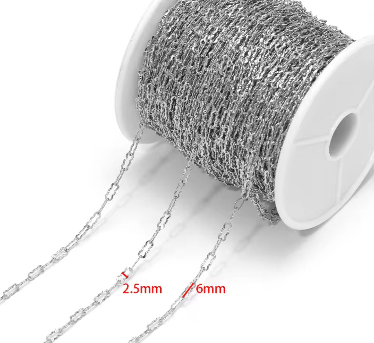 DIYS251 Embossed loop chain (1 pc ) Silver PVD