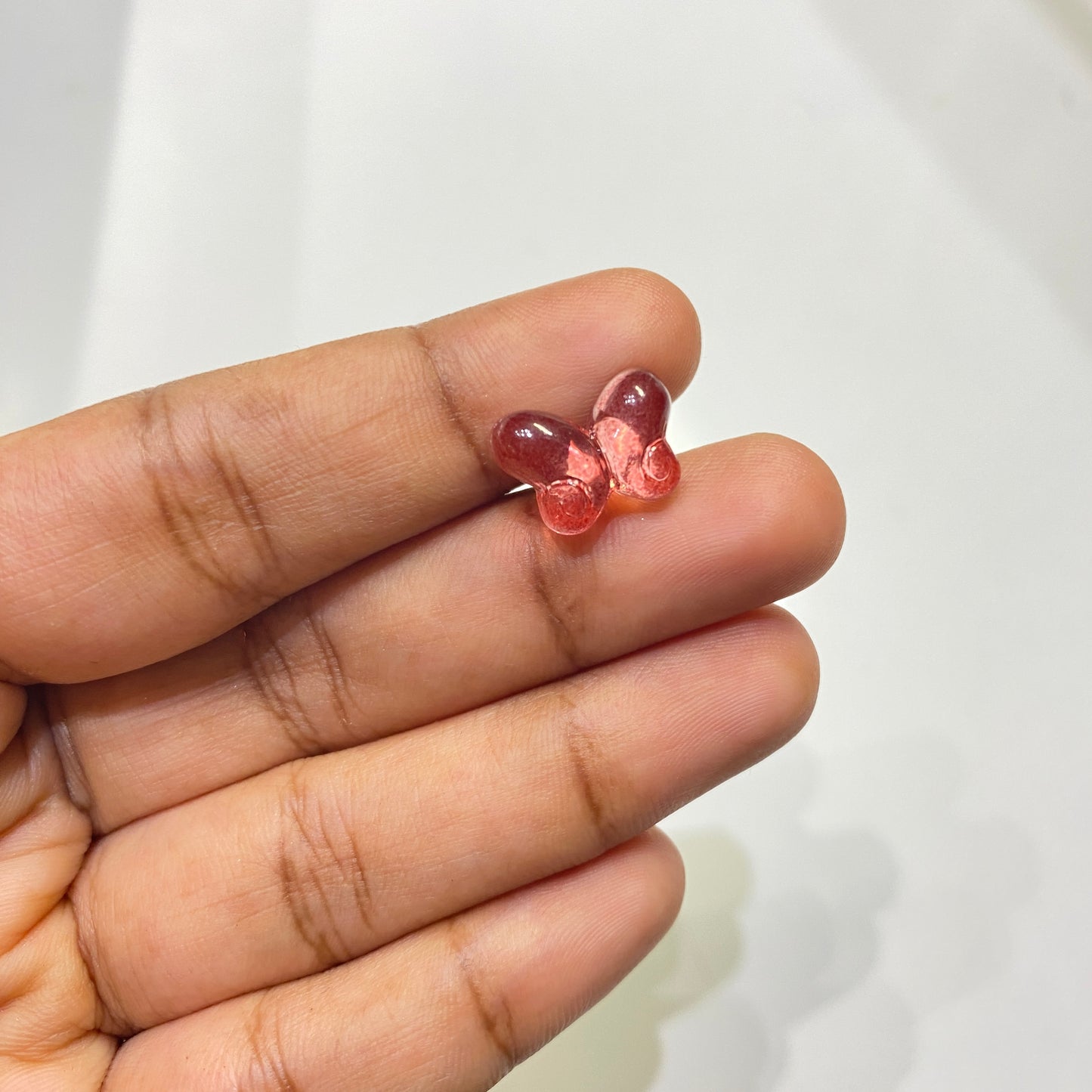 GB 1035 - red butterfly glass beads - per piece