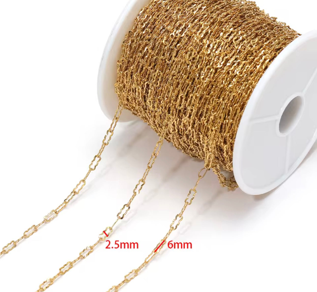 DIYS250 Embossed loop chain (1 pc ) 18k Gold PVD
