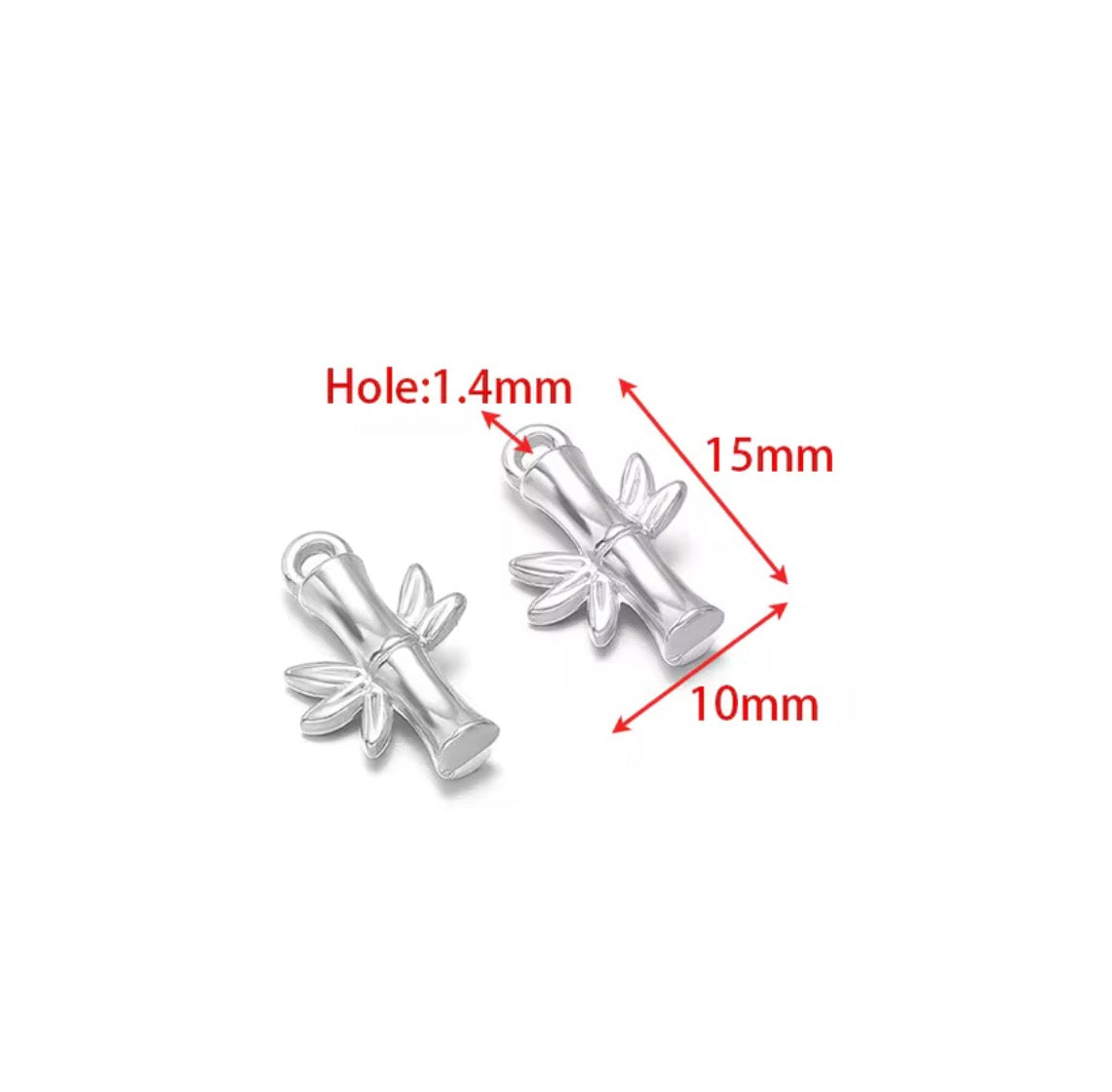 SC19Z Bamboo charm ( 1 pc ) Silver PVD