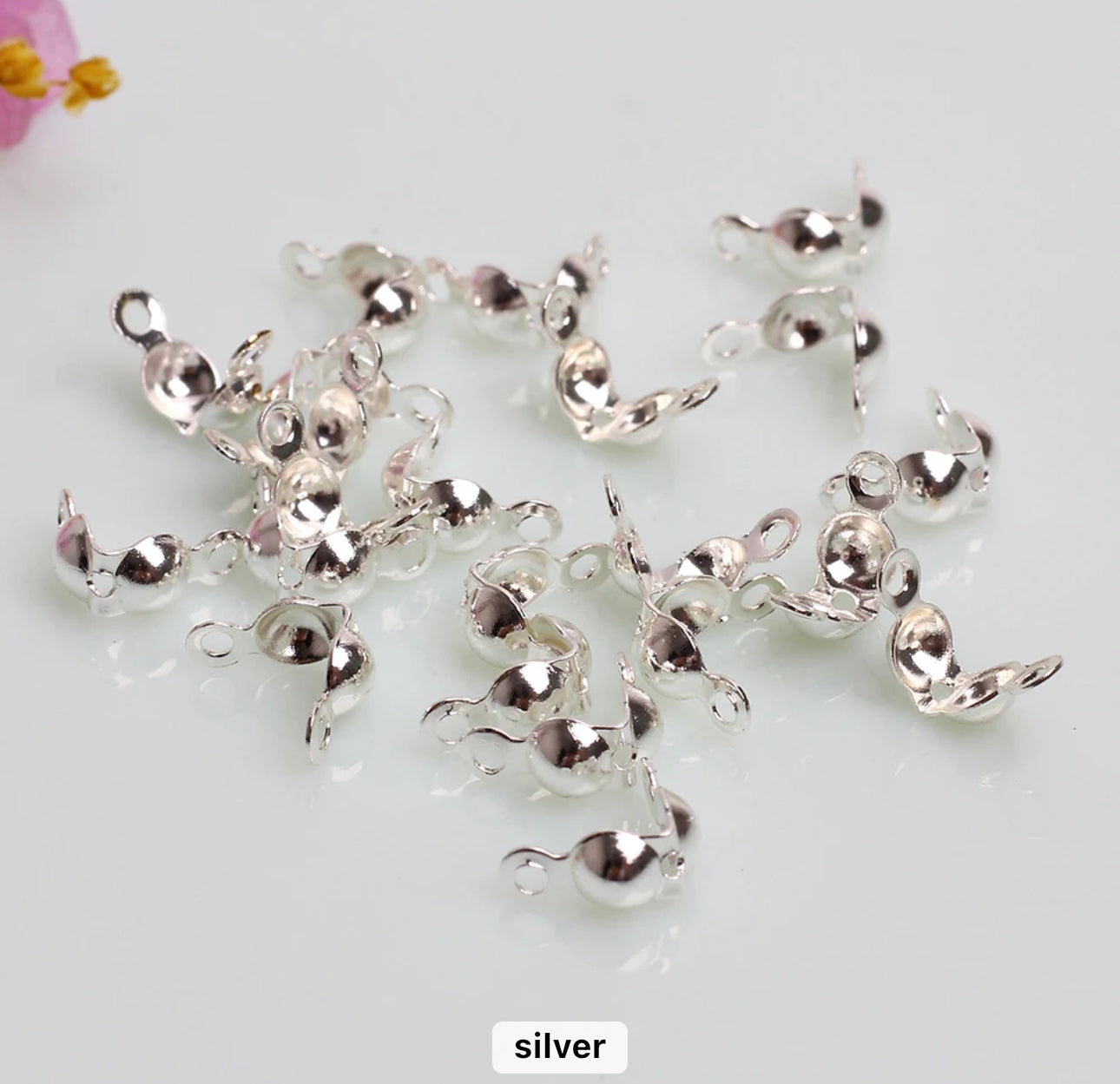 SP 1210 Silver plated calotte bead crimp ( 1 pc ) anti tarnish