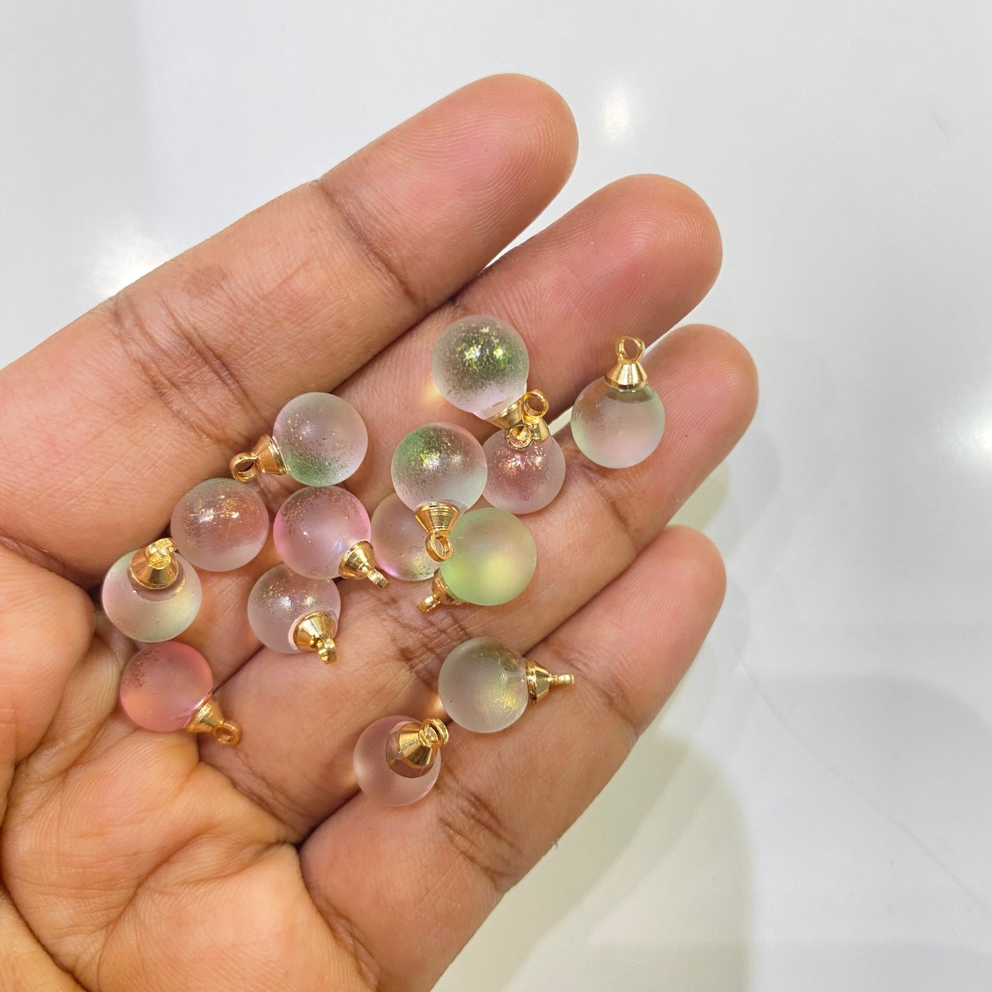 GB 1024 - Czech glitter round glass beads- per piece