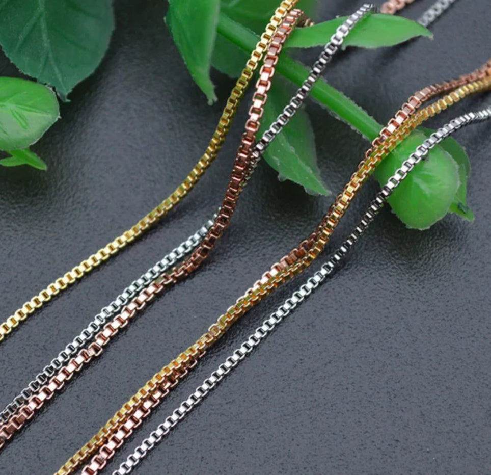 RC 48 Silver plated box chain - Anti tarnish (1PC)