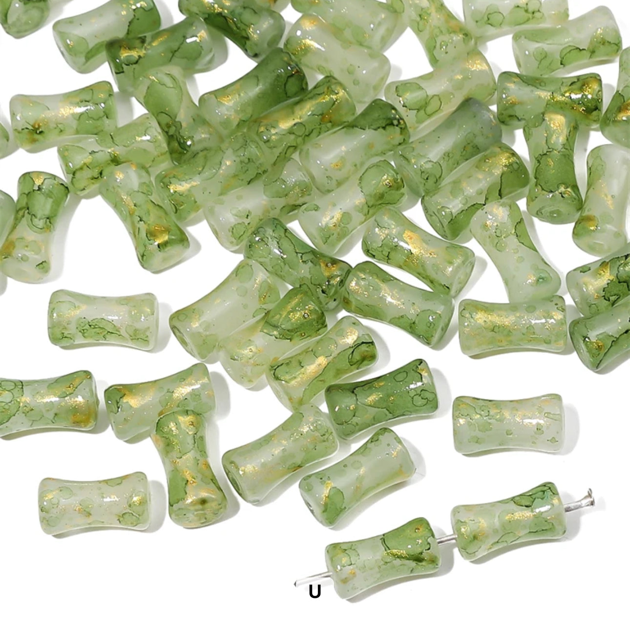 GB 1680 Bamboo glass bead ( 1 pc )