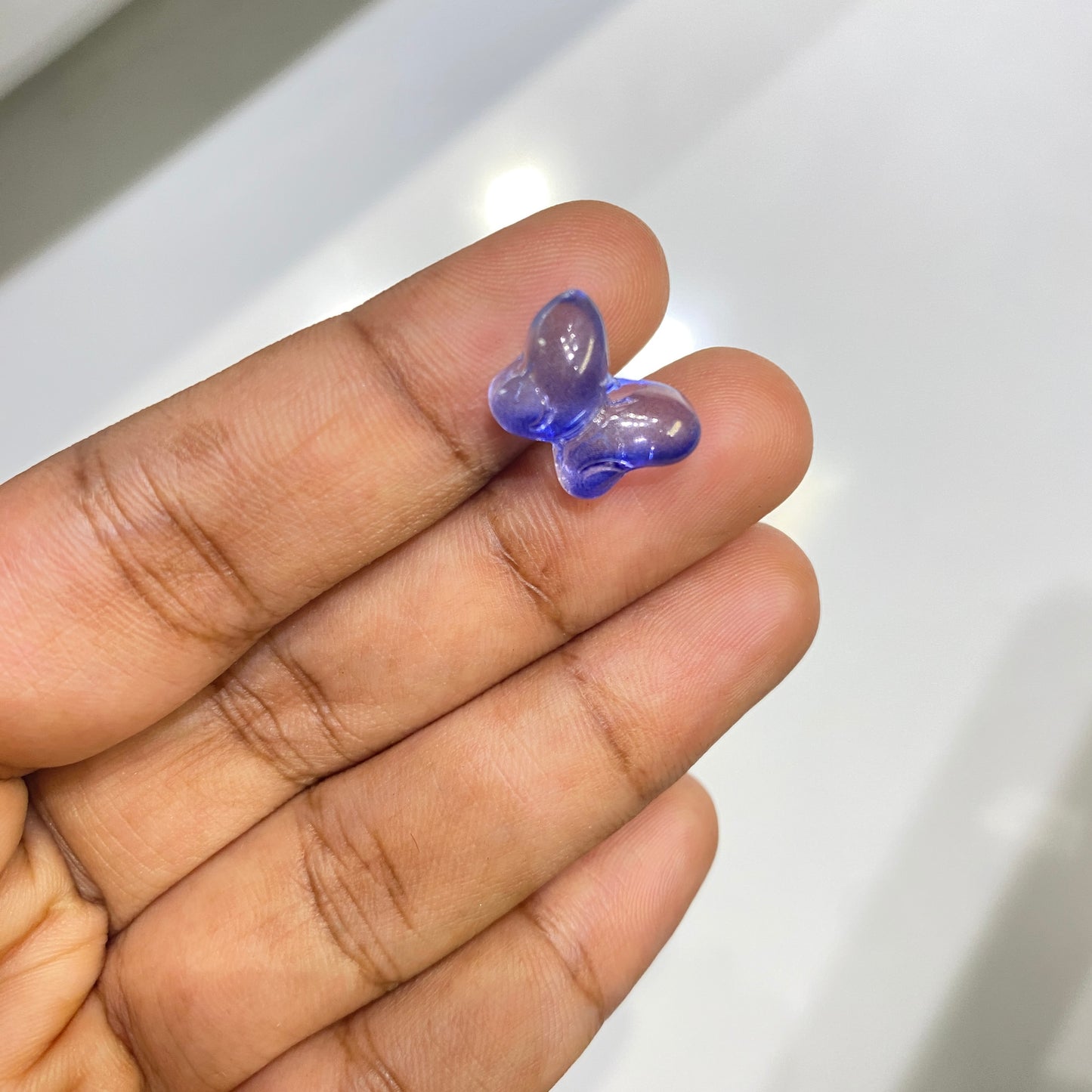 GB 1042 - blue butterfly glass beads- per piece