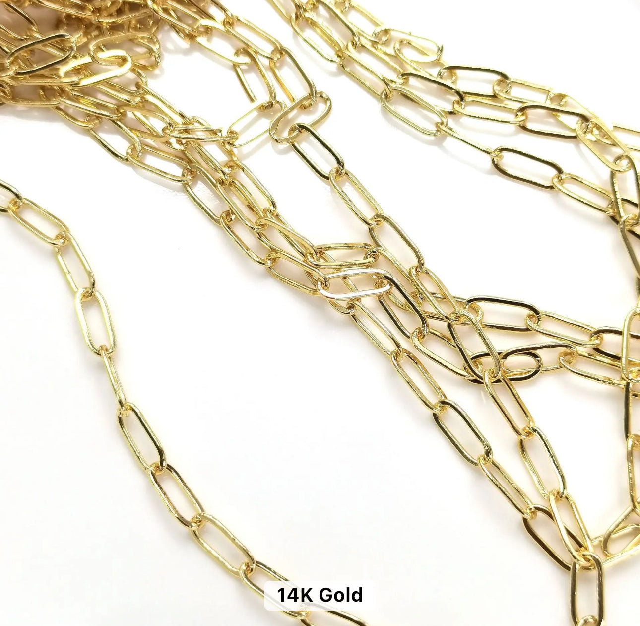 CN 33 Paper clip 14k gold plated chain ( 1 feet ) Anti tarnish