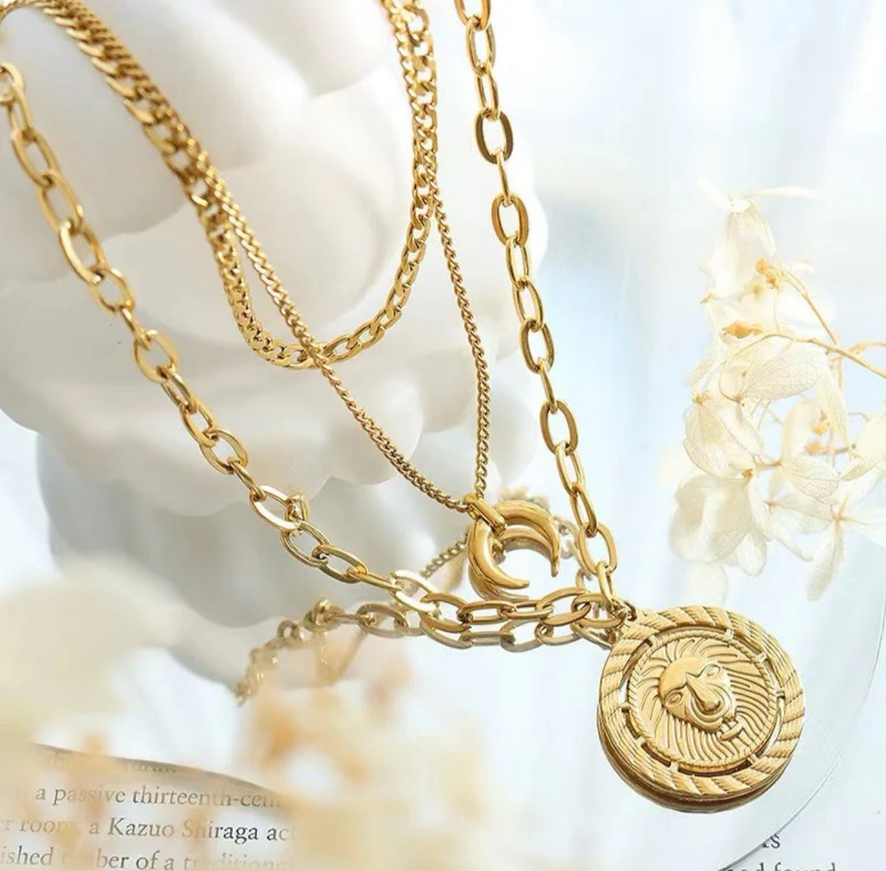 SS 90 Triple Layer Unisex Necklace - 18k stainless steel - Anti tarnish - Wholesale