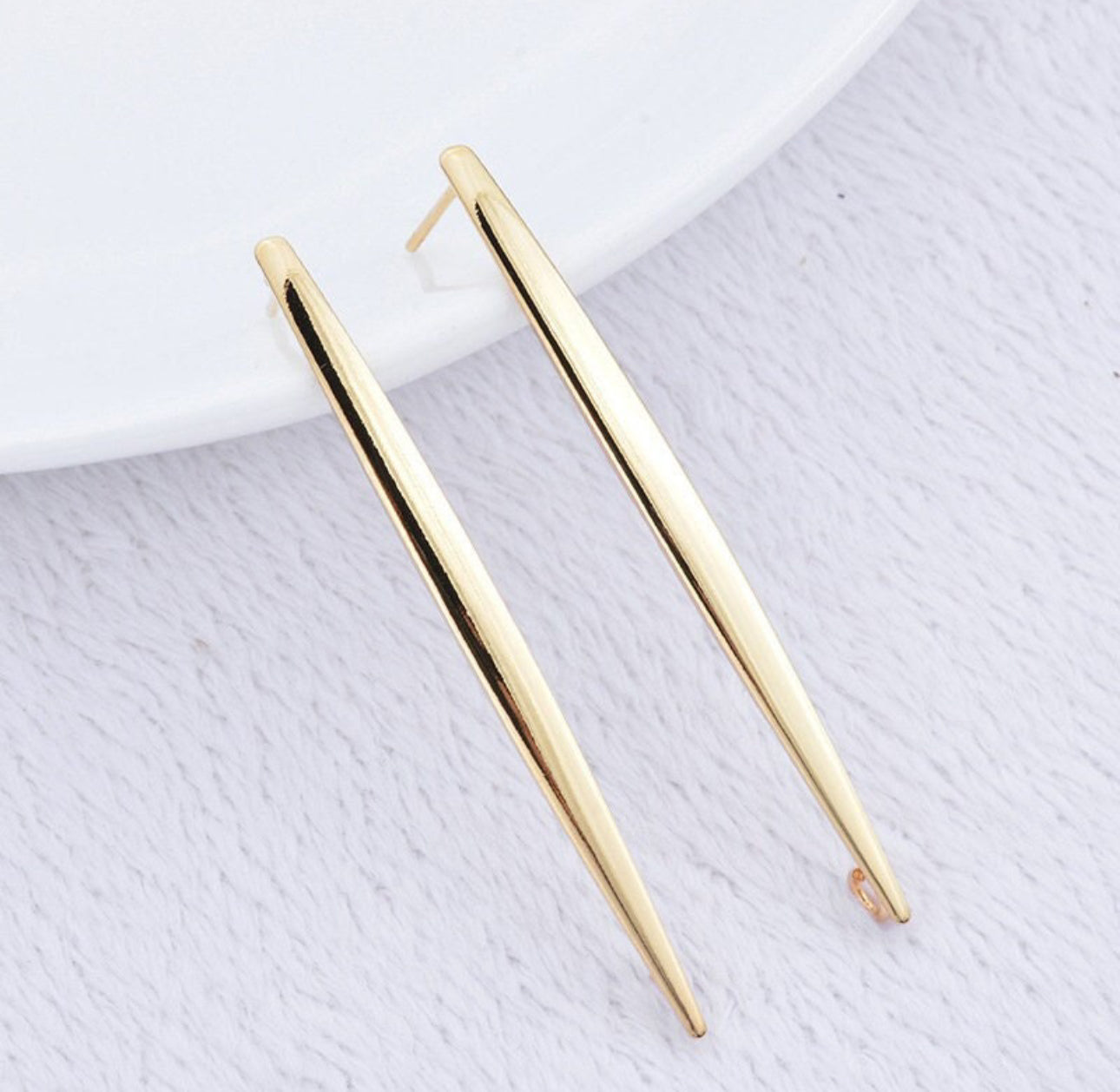 GP 1512 - 14k gold plated long stud ( 2 pc ) - anti tarnish