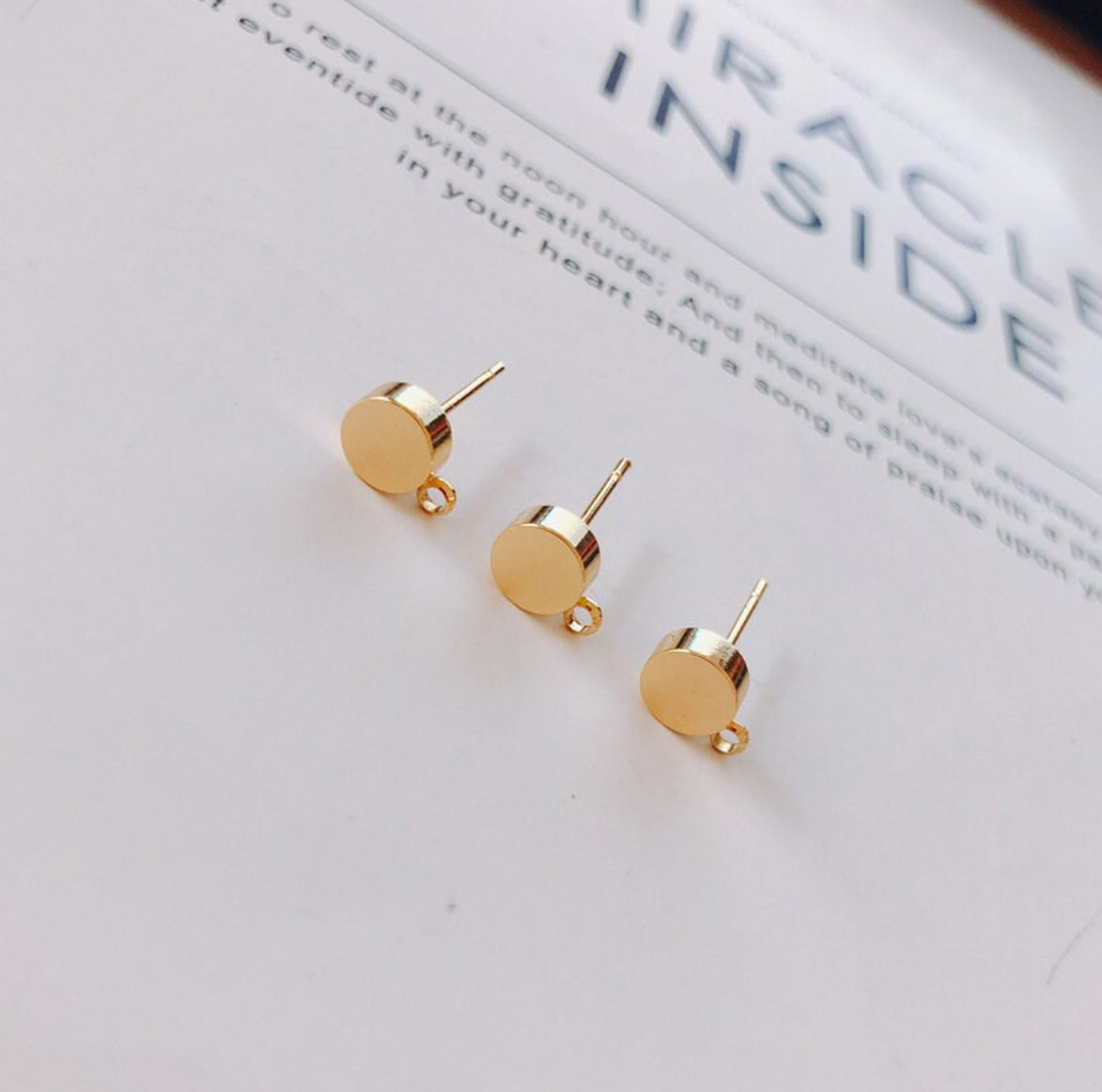 GP 1513 - 14k gold plated round stud ( 2 pc ) - anti tarnish