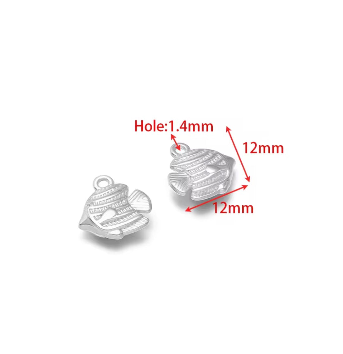 SC20F Fish charm ( 1 pc ) silver PVD
