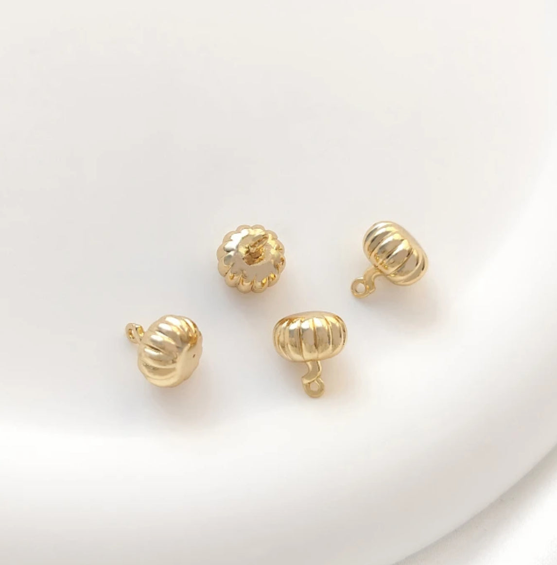 SS 1457 pumpkin 14k gold plated charm ( 1 pc ) Anti tarnish ( 5:7 mm )