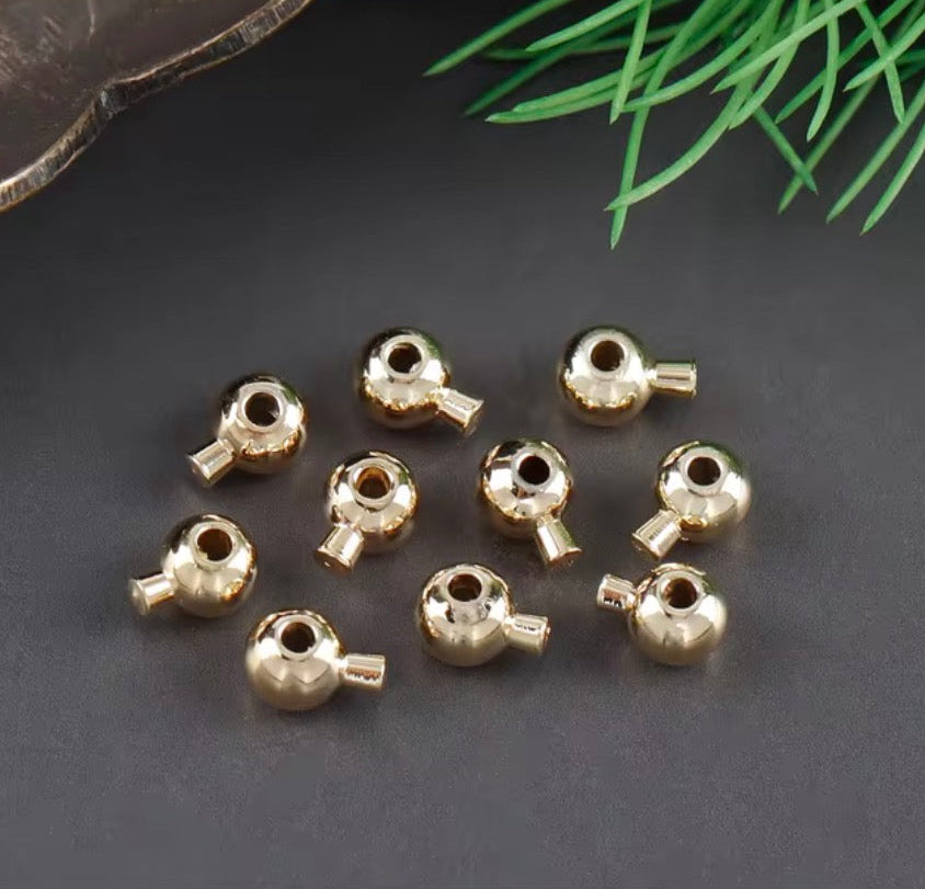 SS 3155 Chain End Locker crimp 14k Gold plated ( 1 pc ) Anti tarnish