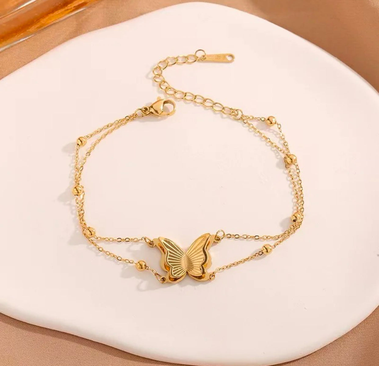 SS 96 Butterfly Bead Bracelet- 18k stainless steel - Anti tarnish - Wholesale