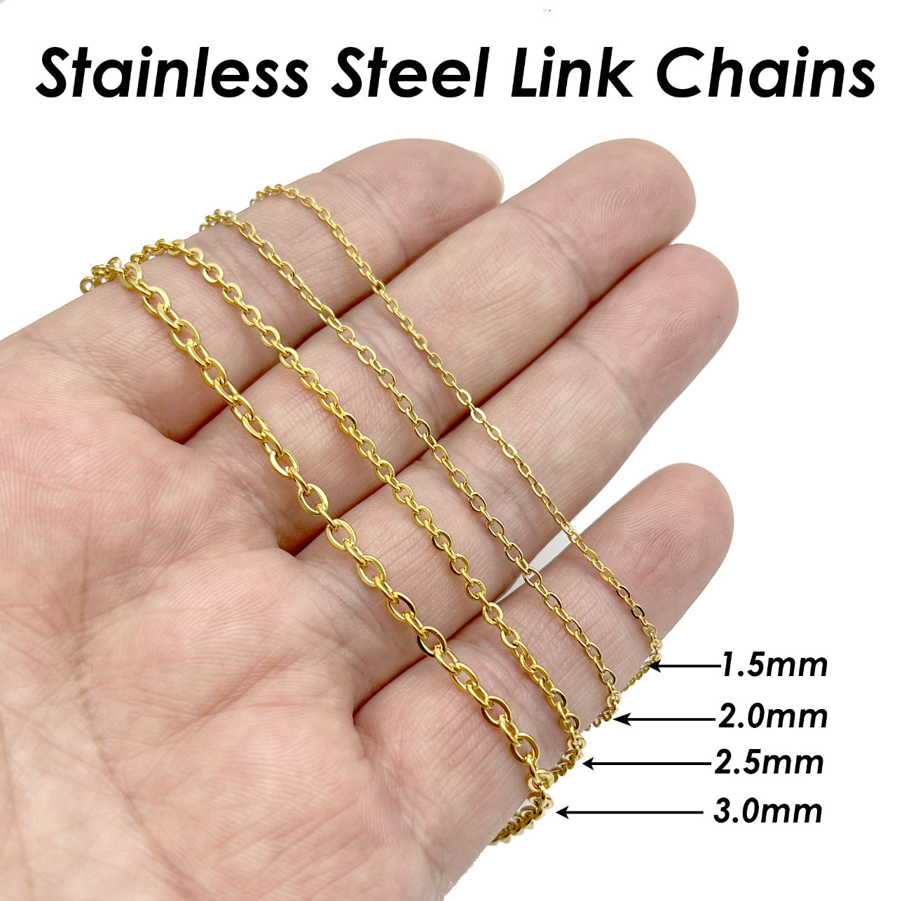 DIYS137 Dainty Link Chain 18k gold PVD Plated ( 1 feet )