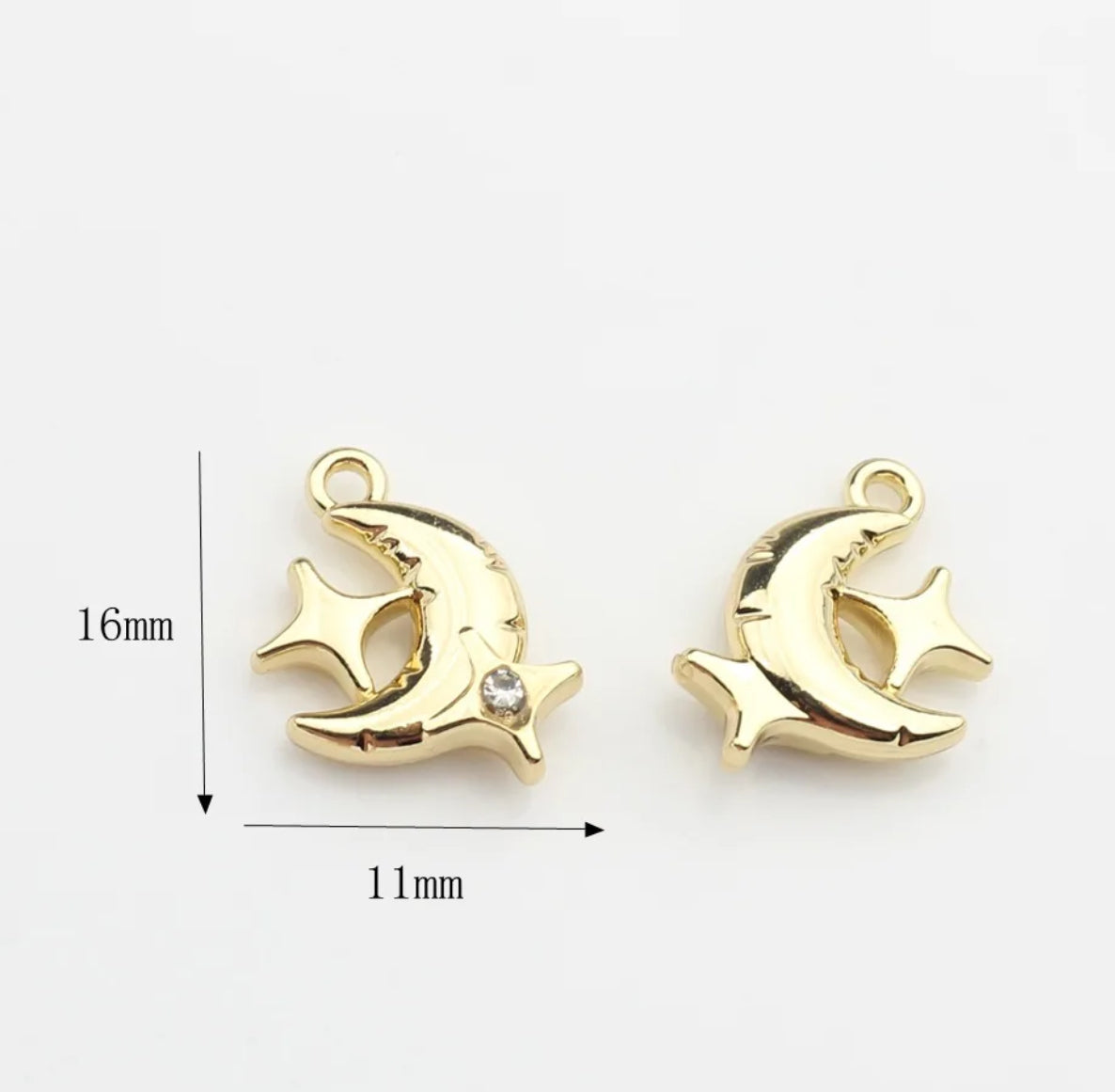 SS 1206 Moon 14k gold alloy charm ( 1 pc ) Tarnish resistant ( 16:11 mm )