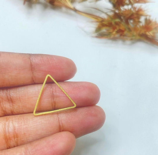 BC02D Hollow triangle 20mm charm ( 1 pc ) Raw BRASS