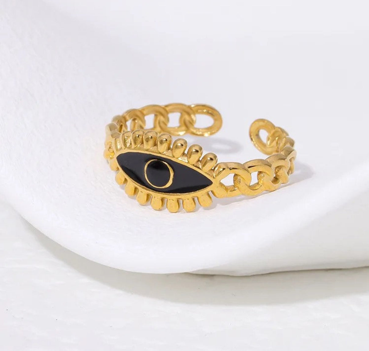 SS 87 Evil eye enamel Ring - 18k stainless steel - Anti tarnish - Wholesale