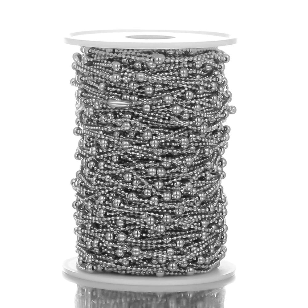 CN 217 Beaded satellite bead Stainless steel chain ( 1 feet ) Anti tarnish