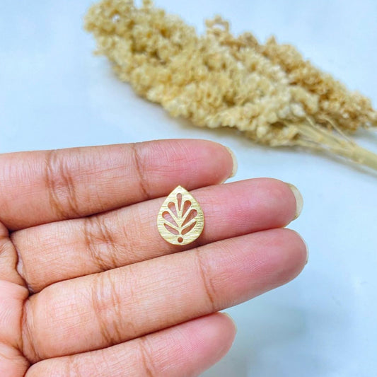 BC03J Textured leaf ( 1 pc ) RAW BRASS
