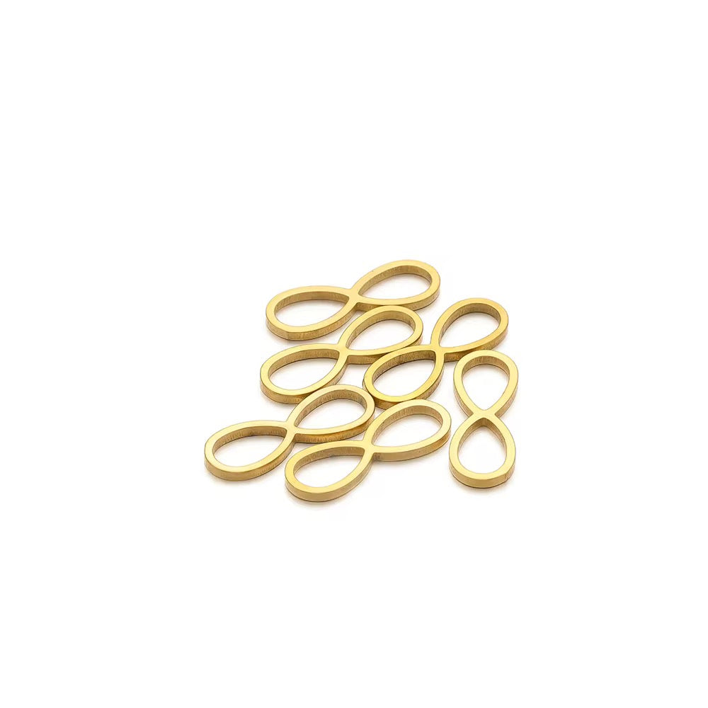 SS 2564 Infinity Bezel charm 18k Gold plated stainless steel ( 1 piece ) Anti tarnish