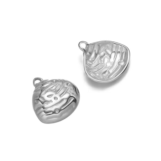 SS 2569 Conch shell charm silver plated stainless steel ( 1 piece ) Anti tarnish