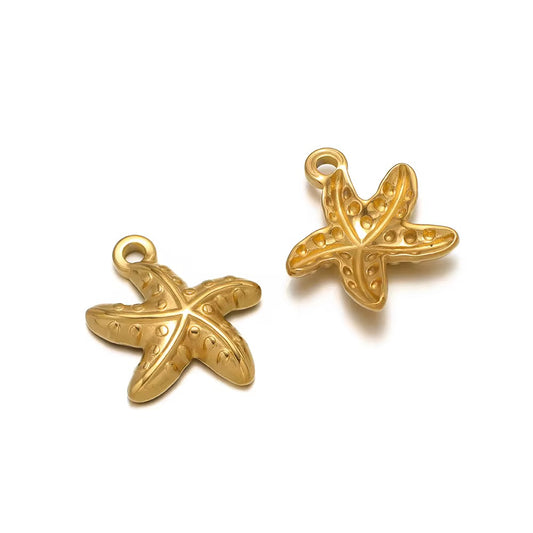 SS 2571 Star fish charm 18k Gold plated stainless steel ( 1 piece ) Anti tarnish