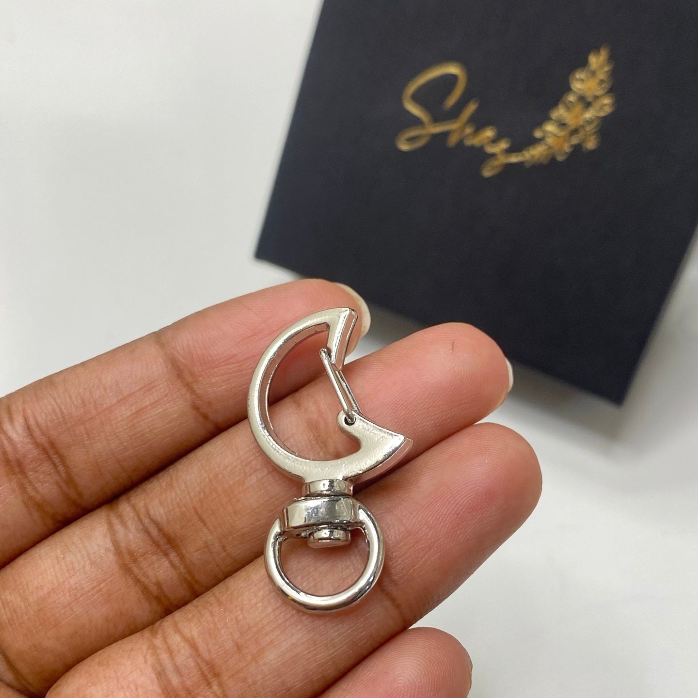 SS 371 Silver moon keychain clasp - High quality