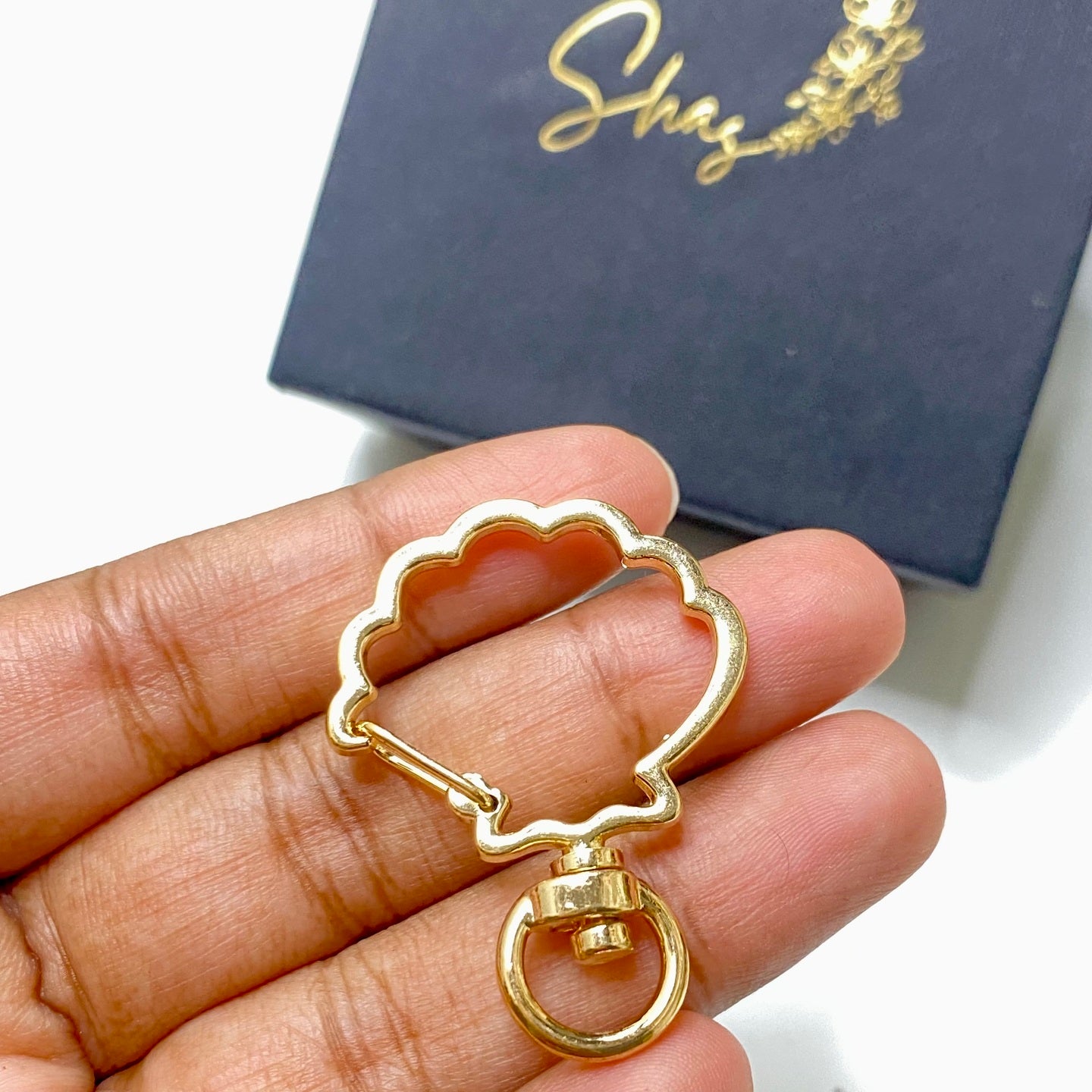 BBB 262 (a) 18k gold Gold shell keychain clasp ( 1 pc ) High quality