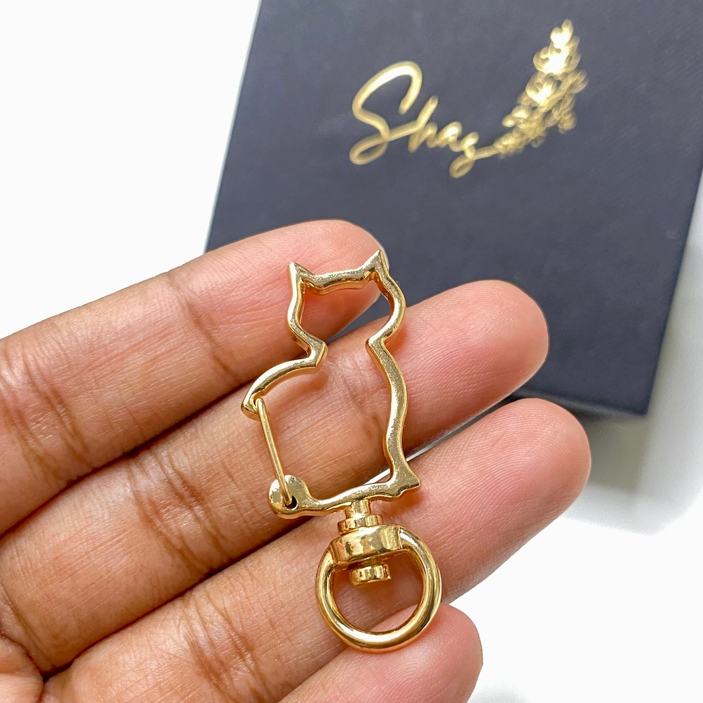 BBB 262 (f) Gold Cat keychain clasp ( 1 pc ) High quality