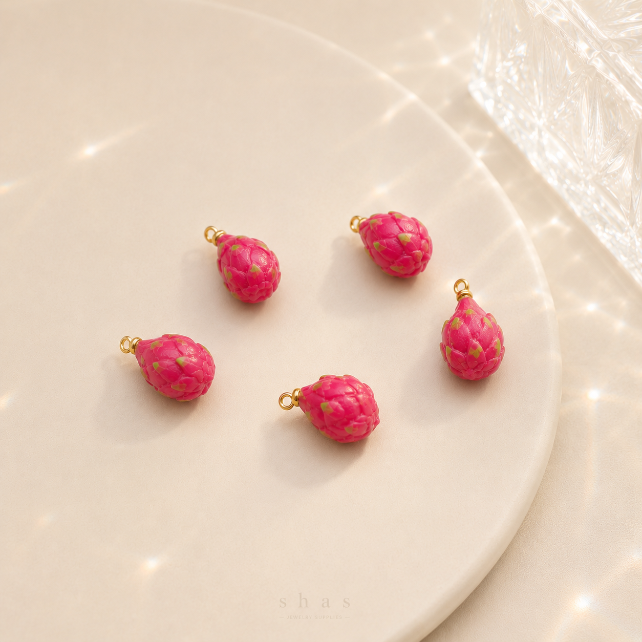 GPC14O Dragon Fruit charm ( 1 pc ) Anti tarnish