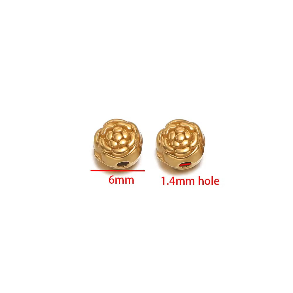 SS 3227 Floral Spacer bead 18k Gold PVD 316 Stainless steel ( 1 pc ) Anti tarnish