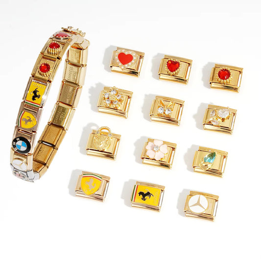 IC 31 Reindeer Italian charm bracelet - stainless steel ( 1 pc ) Anti tarnish