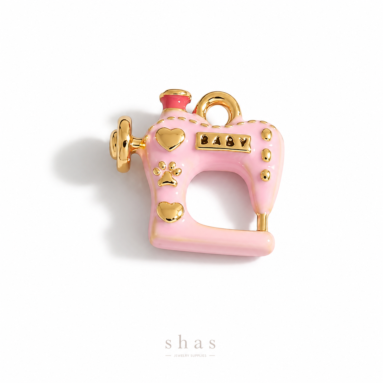 PC02E Sewing Machine 3D Statement Charm - PVD plated ( 1 pc ) Premium Collectible | Anti tarnish