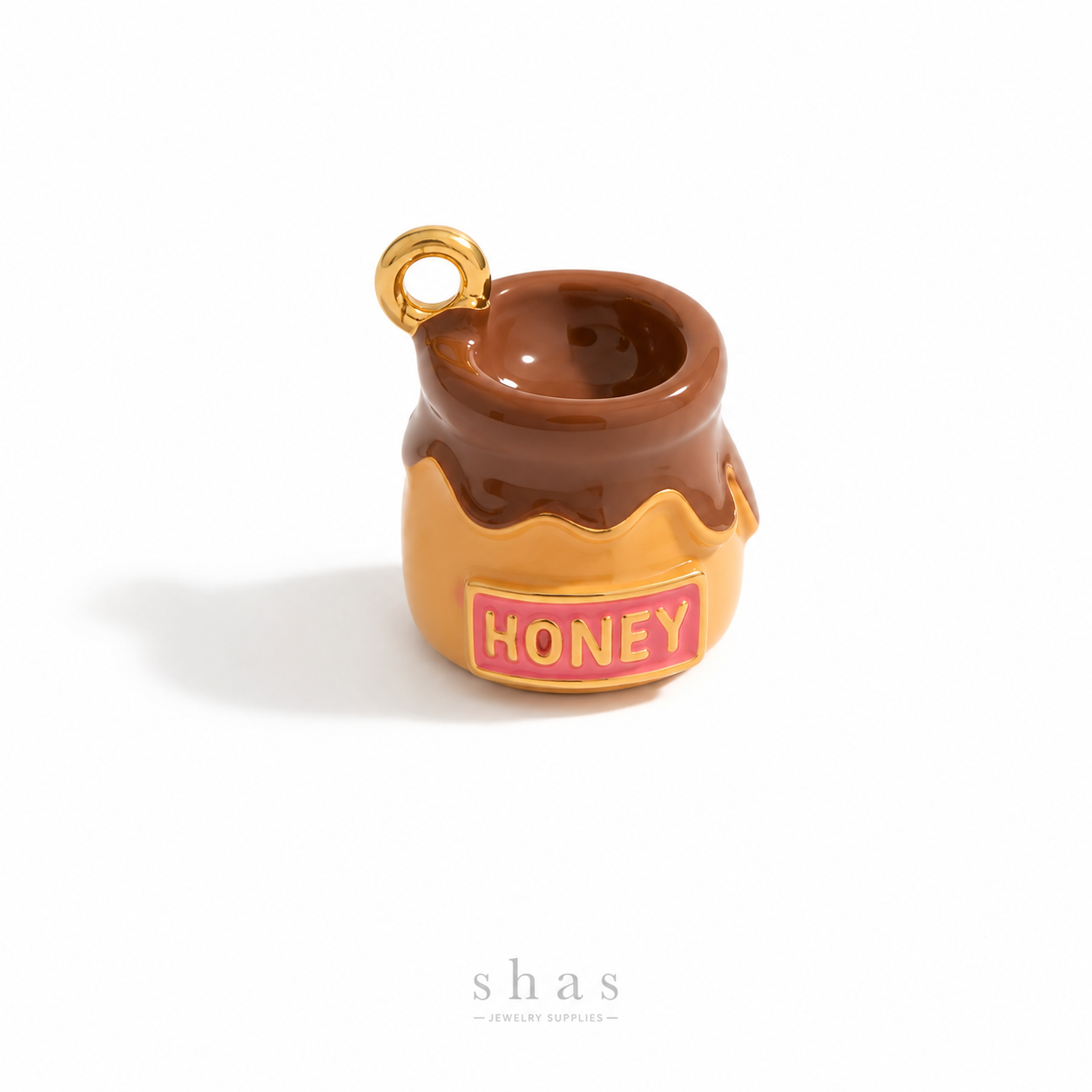 PC02K Honey Jar 3D Statement Charm - PVD plated ( 1 pc ) Premium Collectible | Anti tarnish