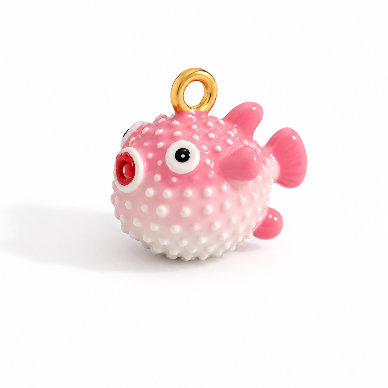 PC02L Puffer Fish 3D Statement Charm - PVD plated ( 1 pc ) Premium Collectible | Anti tarnish