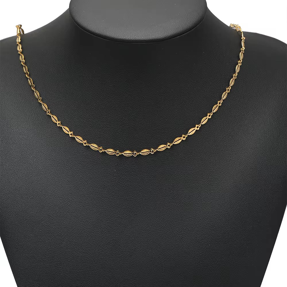 CN 423 Oval Fish Chain Silver PVD 316 Stainless steel ( 1 feet ) Anti tarnish