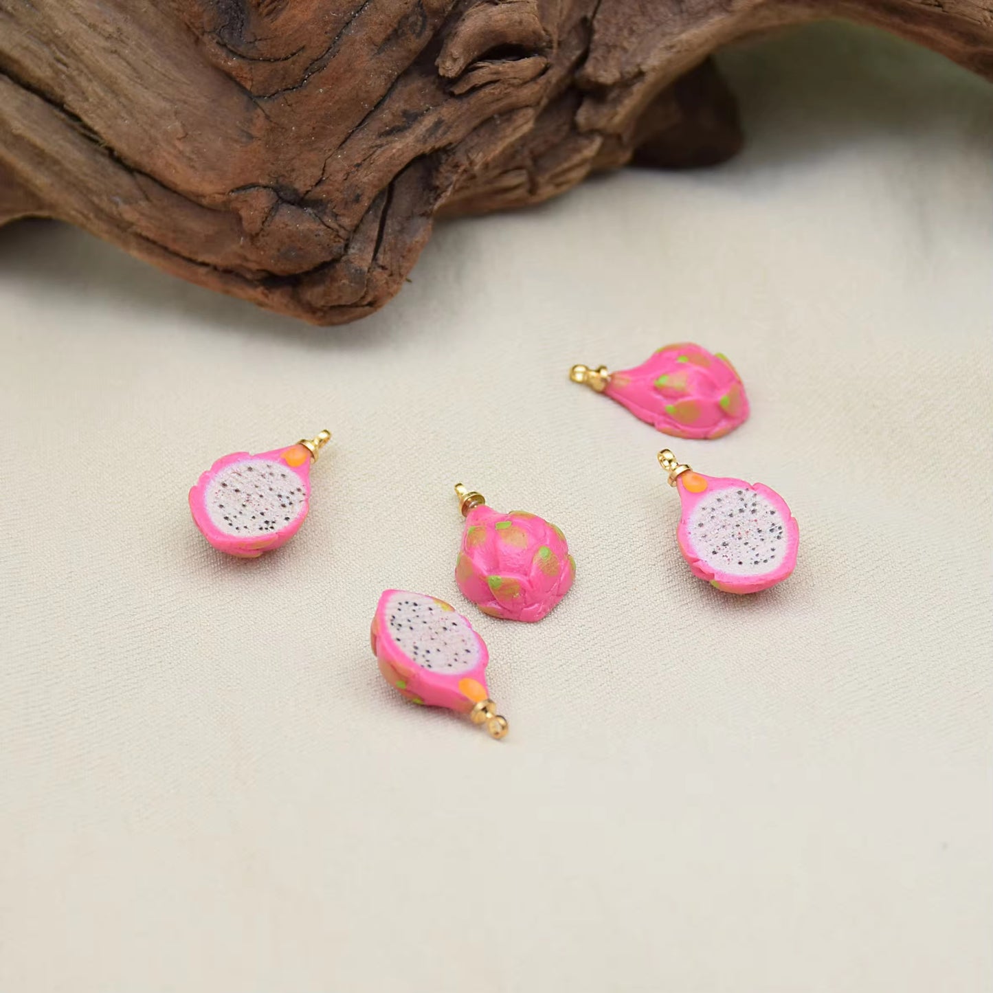 SS 733 Half Cut Dragon Fruit charm ( 1 pc ) Anti tarnish