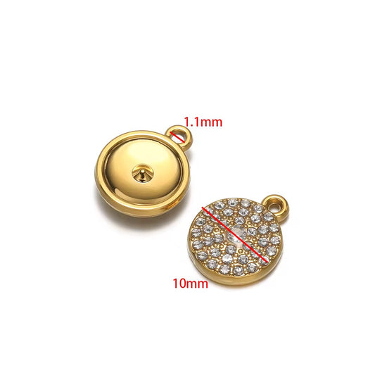SC17K Round Zircon charm ( 1 pc ) 18k Gold PVD