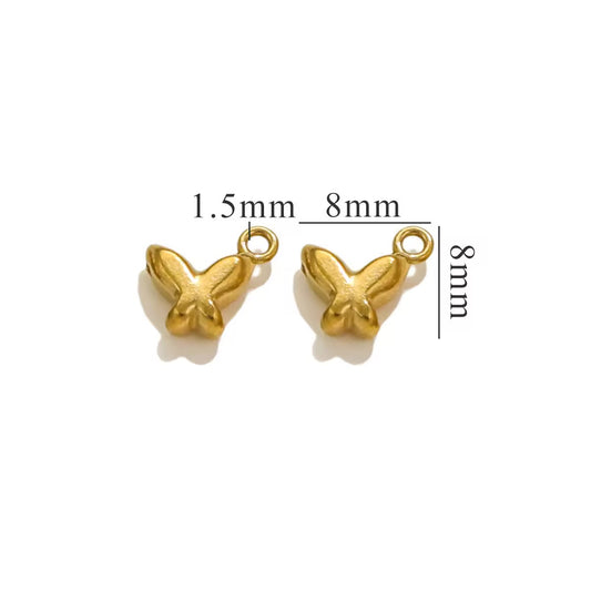 SS 2601 Tiny Butterfly charm 18k Gold plated stainless steel ( 1 piece ) Anti tarnish