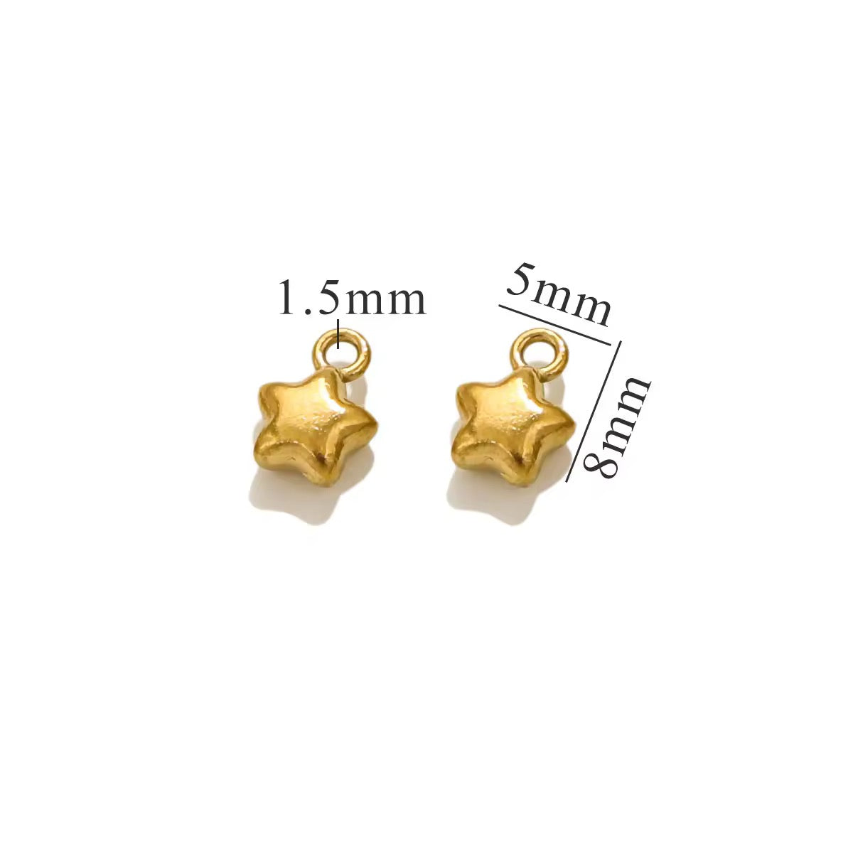 SS 2602 Tiny Bubble star charm 18k Gold plated stainless steel ( 1 piece ) Anti tarnish