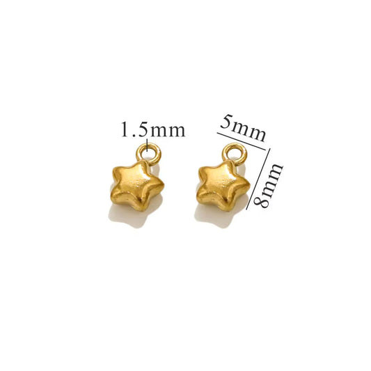 SS 2602 Tiny Bubble star charm 18k Gold plated stainless steel ( 1 piece ) Anti tarnish