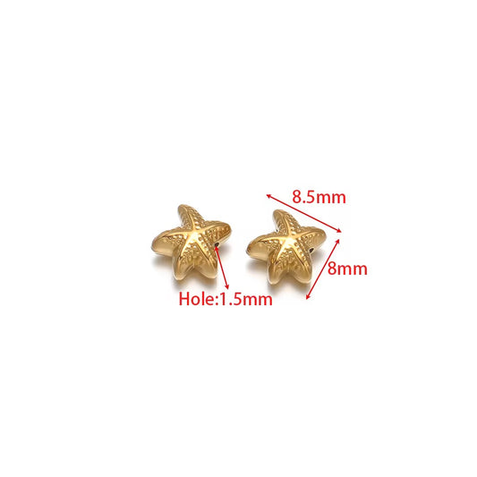 SC17V Starfish Bead charm ( 1 pc ) 18k Gold PVD