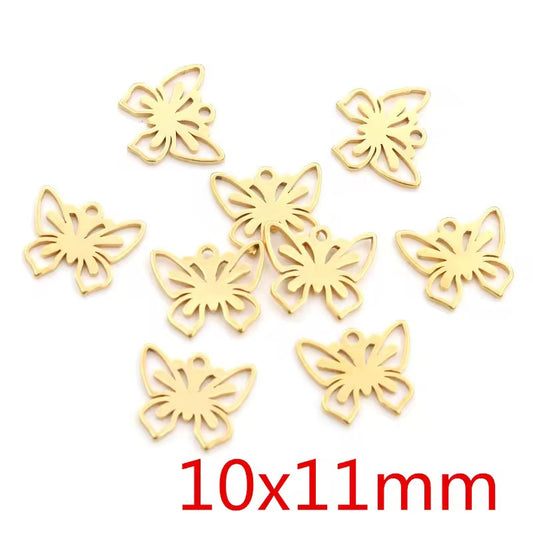 SS 2605 Butterfly charm 18k Gold plated stainless steel ( 1 piece ) Anti tarnish