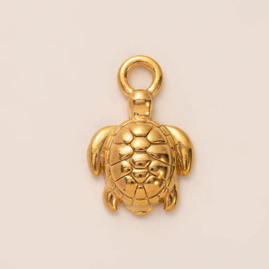 SS 2608 Tortoise charm 18k Gold plated stainless steel ( 1 piece ) Anti tarnish