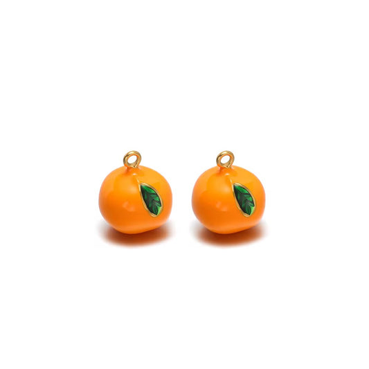 SC17X Orange Fruit 3D charm ( 1 pc ) 18k Gold PVD