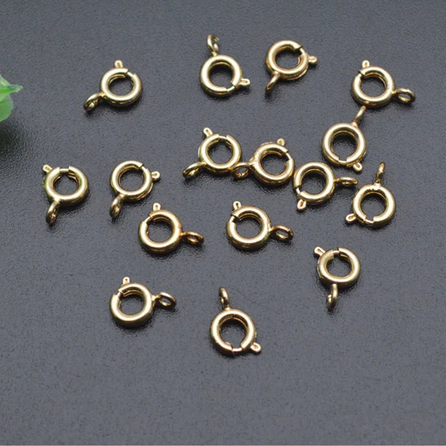 SS 831 18k Gold plated spring clasp (1PC) anti tarnish